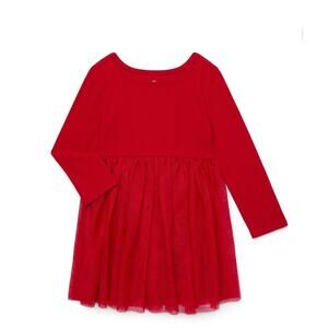 Wonder Nation Toddler Girls Red Tutu Dress With Long Sleeves NWT Size 3T